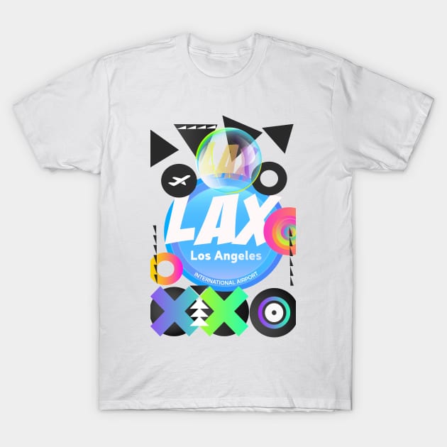 LAX Los Angeles airport code pop T-Shirt by Woohoo